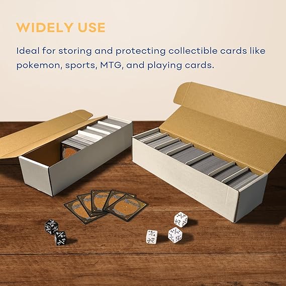 Trading Card Storage Box, Mtg Storage Box with Dividers, Cardboard Collector Box for TCG, Baseball Sports Cards, 6 Count nirvanaguru