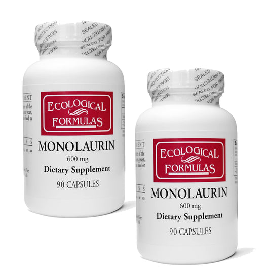 Ecological Formulas 600 mg Monolaurin - Two Individually Sealed Bottles 180 Count - Nirvana Guru
