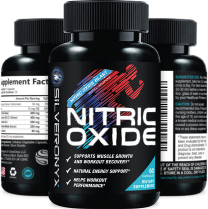 Extra Strength Nitric Oxide Supplement 3X Strength L Arginine, Citrulline Malate, AAKG, Beta Alanine - Premium Muscle Supporting Nitric Booster - Natural Energy & Heart Health Support - 180 Capsules Nirvana Guru