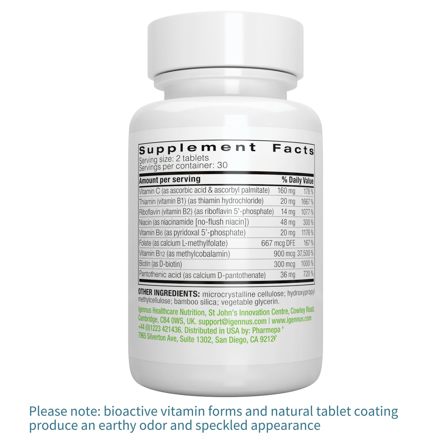 Igennus Super B-Complex Methylated B-Vitamins, Sustained Release, Clean Label, High Strength, with Methylfolate & B12 Methylcobalamin, Vegan, Lab Verified, 60 Small Tablets Nirvana Guru