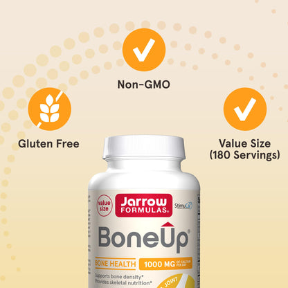 Jarrow Formulas BoneUp for Bone Density - Vitamin D3 and K2, Calcium Support, 360 Capsules, Promotes Skeletal Nutrition, Up to 60 Days Supply - Nirvana Guru
