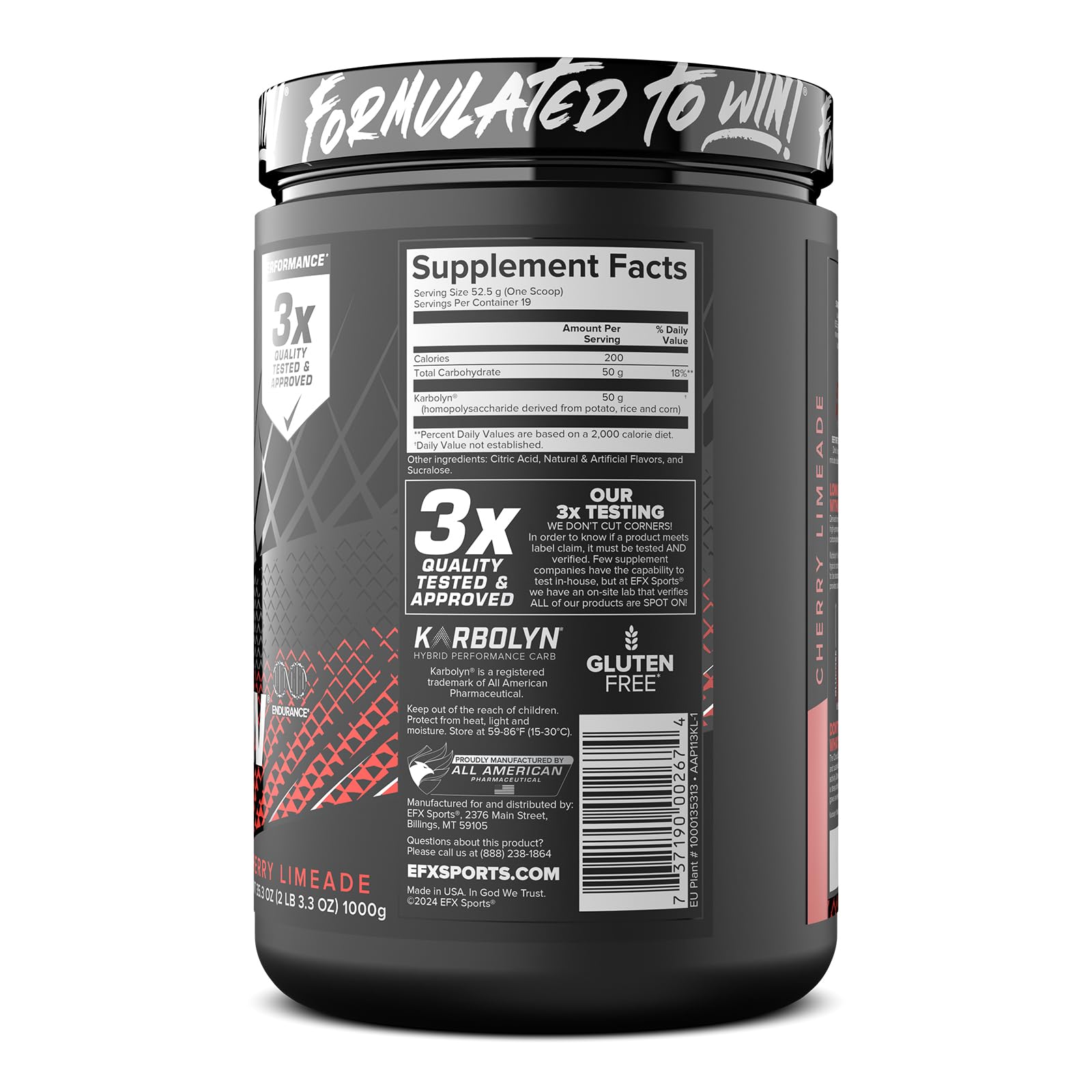 EFX Sports Karbolyn Fuel | Fast-Absorbing Carbohydrate Powder | Carb Load, Sustained Energy, Quick Recovery | Stimulant Free | 39 Servings (Neutral) Nirvana Guru