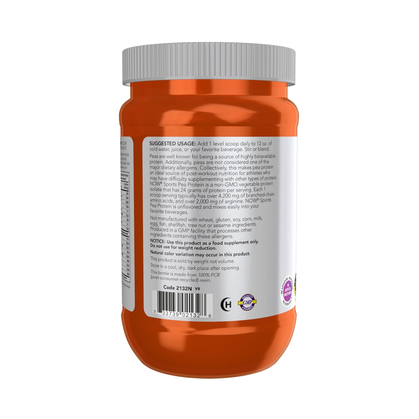 NOW Foods Sports Nutrition, Pea Protein 24 g, Fast Absorbing, Unflavored Powder, 2-Pound - Nirvana Guru