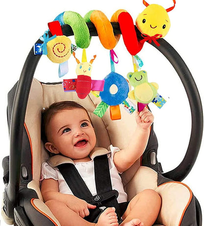 Baby Crib Hanging Rattles Toys - Infant Baby Worm Crib Bed Around Rattle Bell Cartoon Insect Spiral Hanging Toy with Ringing Bell for Infants Bed Stroller Car Seat Bar for Babies Boys and Girls nirvanaguru
