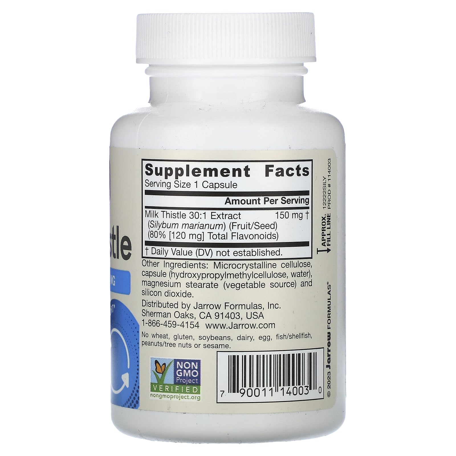 Jarrow Formulas Milk Thistle 150 mg With 30:1 Standardized Silymarin Extract, Dietary Supplement for Liver Function Support, 200 Veggie Capsules, 66-200 Day Supply - Nirvana Guru