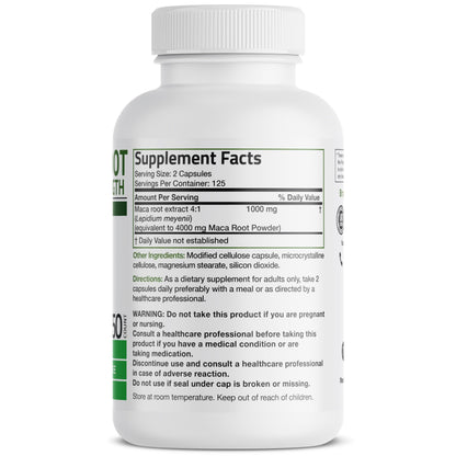 Bronson Maca Root Extra Lepidium Meyenii, Non-GMO, 120 Vegetarian Capsules