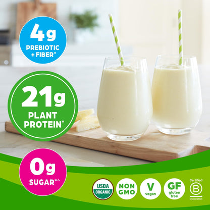 Orgain Organic Vegan Protein Powder, Vanilla Bean - 21g Plant Protein, 4g Prebiotic Fiber, No Lactose Ingredients, No Added Sugar, Non-GMO, For Shakes & Smoothies, 2.03 lb (Packaging May Vary)
