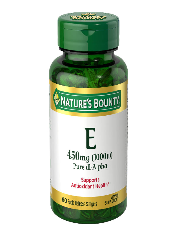 Nature's Bounty Vitamin E 1000 IU Softgels, Supports Antioxidant Health & Immune System, 1 Pack, 60 Softgels Nirvana Guru