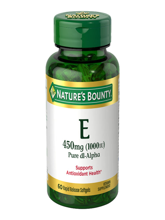 Nature's Bounty Vitamin E 1000 IU Softgels, Supports Antioxidant Health & Immune System, 1 Pack, 60 Softgels Nirvana Guru
