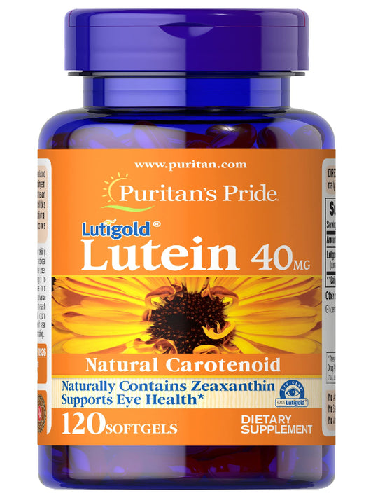Puritan's Pride Premium Lutigold Lutein Carotenoid 40mg with Zeaxanthin for Men and Women, Dietary Supplement for Eye Health Support, 8 Month Supply, 120 Easy-to-Swallow Softgels Nirvana Guru
