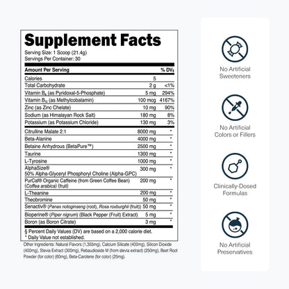 Transparent Labs Bulk Pre Workout Powder - Naturally Sweetened Advanced Pre-Workout Formula for Muscle Building and Strength - 30 Servings, Peach Mango Nirvana Guru