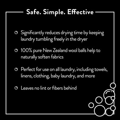 Molly's Suds Wool Dryer Balls | XL, Premium Organic Fabric Softener, Hypoallergenic, Hand-Felted, Reusable, Reduce Drying Time | White, Set of 6 Nirvana Guru