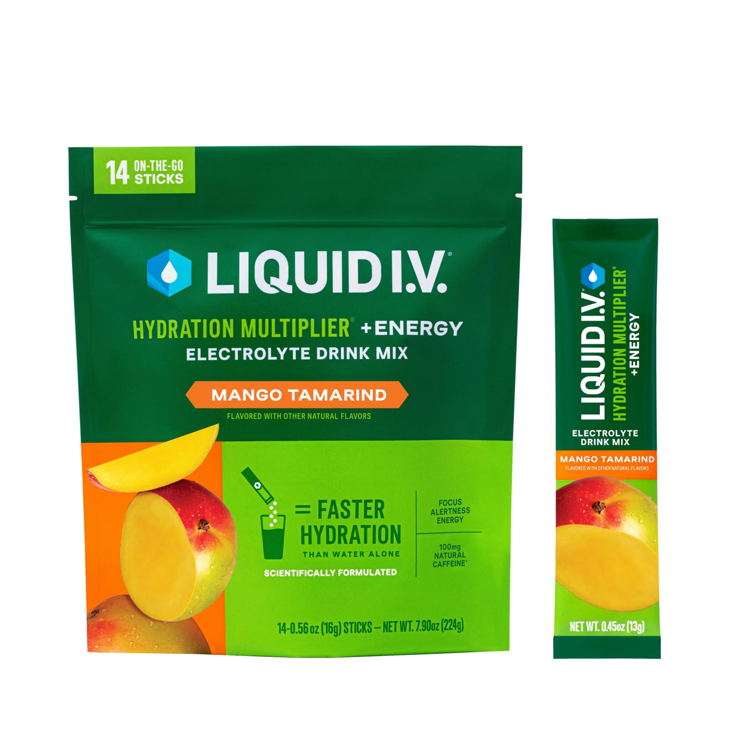 Liquid I.V.® Hydration Multiplier +Energy - BlackBerry Peach | Electrolyte Powder Drink Mix | 1 Pack (14 Servings) - Nirvana Guru