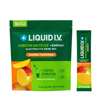 Liquid I.V.® Hydration Multiplier +Energy - BlackBerry Peach | Electrolyte Powder Drink Mix | 1 Pack (14 Servings) - Nirvana Guru