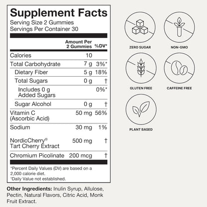HumanN Tart Cherry Gummies - Uric Acid, Immunity, Inflammation & Metabolic Health Support – NSF Certified Sport, Powerful Antioxidant & Non-GMO - from Maker of SuperBeets - 60 Sugar-Free Vegan Gummy - Nirvana Guru
