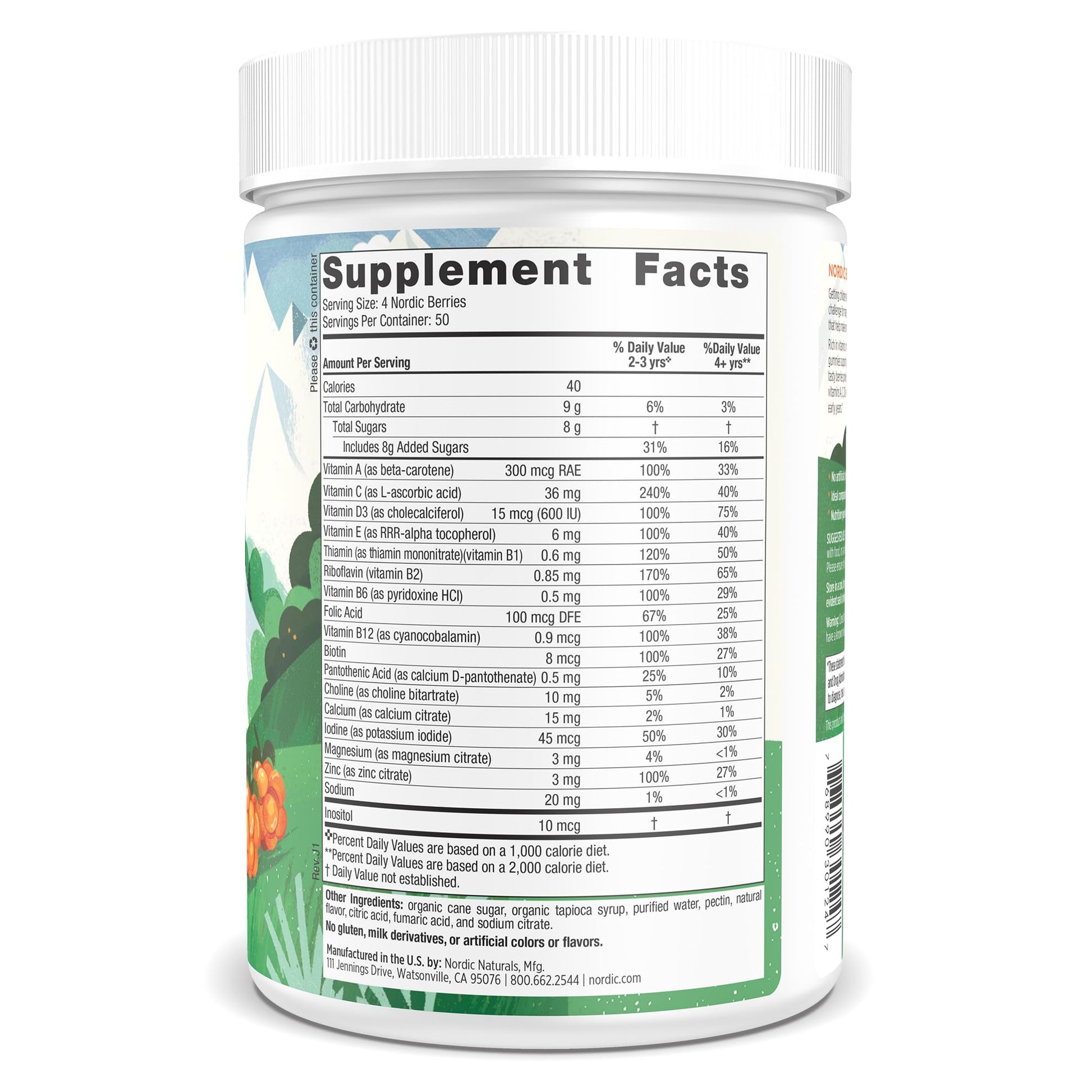 Nordic Naturals Nordic Berries, Citrus - 200 Gummy Berries - Great-Tasting Multivitamin for Ages 2+ - Growth, Development, Optimal Wellness - Non-GMO, Vegetarian - 50 Servings - Nirvana Guru