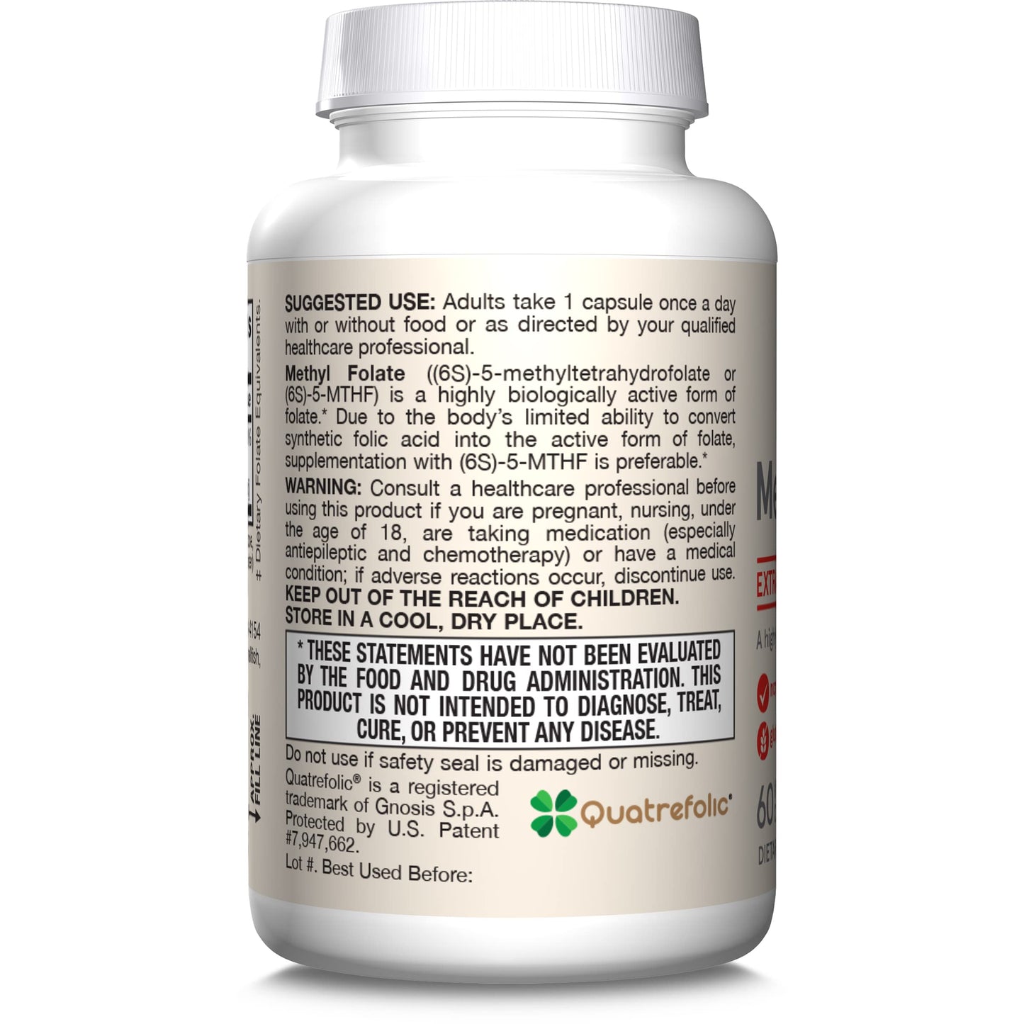 Jarrow Formulas Extra Strength Methyl Folate 400 mcg, Dietary Supplement for Cardiovascular and Neurologic Health Support, 60 Veggie Capsules, 60 Day Supply - Nirvana Guru