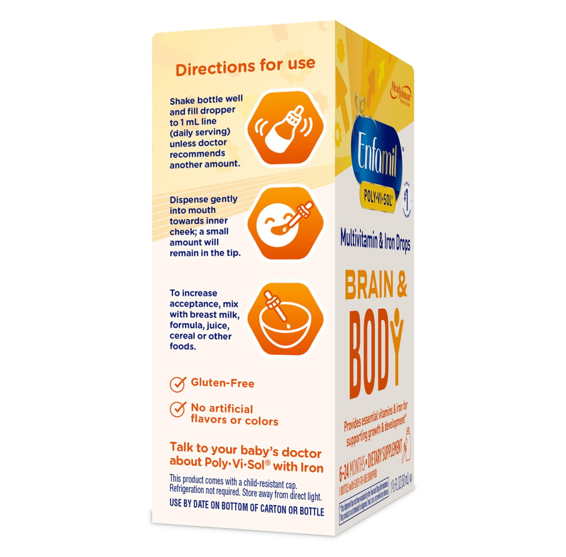 Enfamil Poly-Vi-Sol with Iron Liquid Multivitamin Drops, Supports Growth & Development*, 50mL Bottle - Nirvana Guru