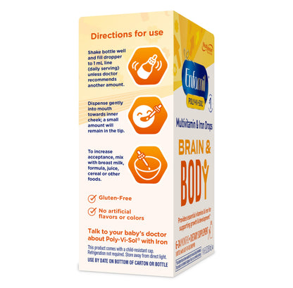 Enfamil Poly-Vi-Sol with Iron Liquid Multivitamin Drops, Supports Growth & Development*, 50mL Bottle - Nirvana Guru