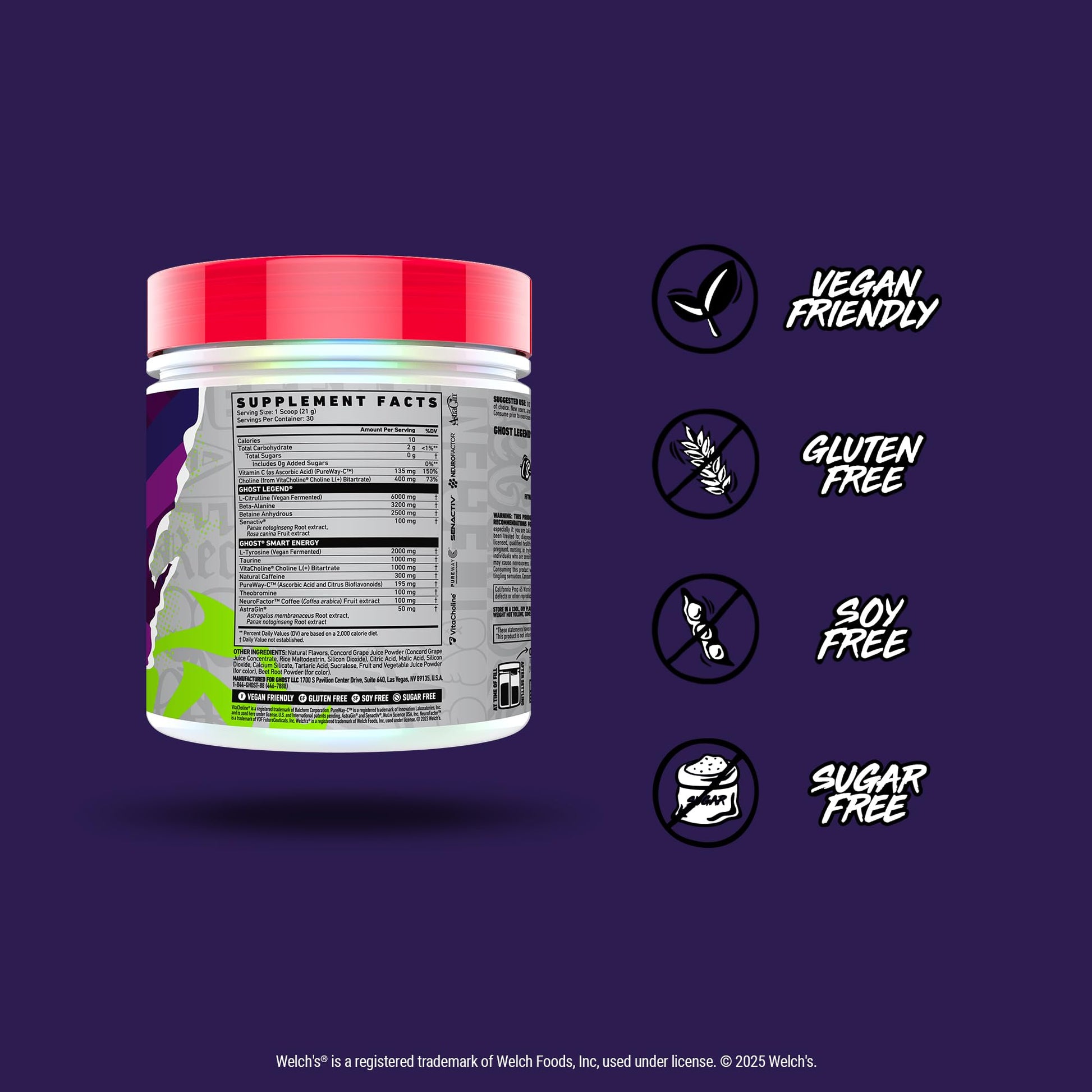 GHOST Legend Pre-Workout Powder, Blue Raspberry - 30 Servings – Pre-Workout for Men & Women with Choline, L-Citrulline, & Beta Alanine for Energy & Focus Nirvana Guru