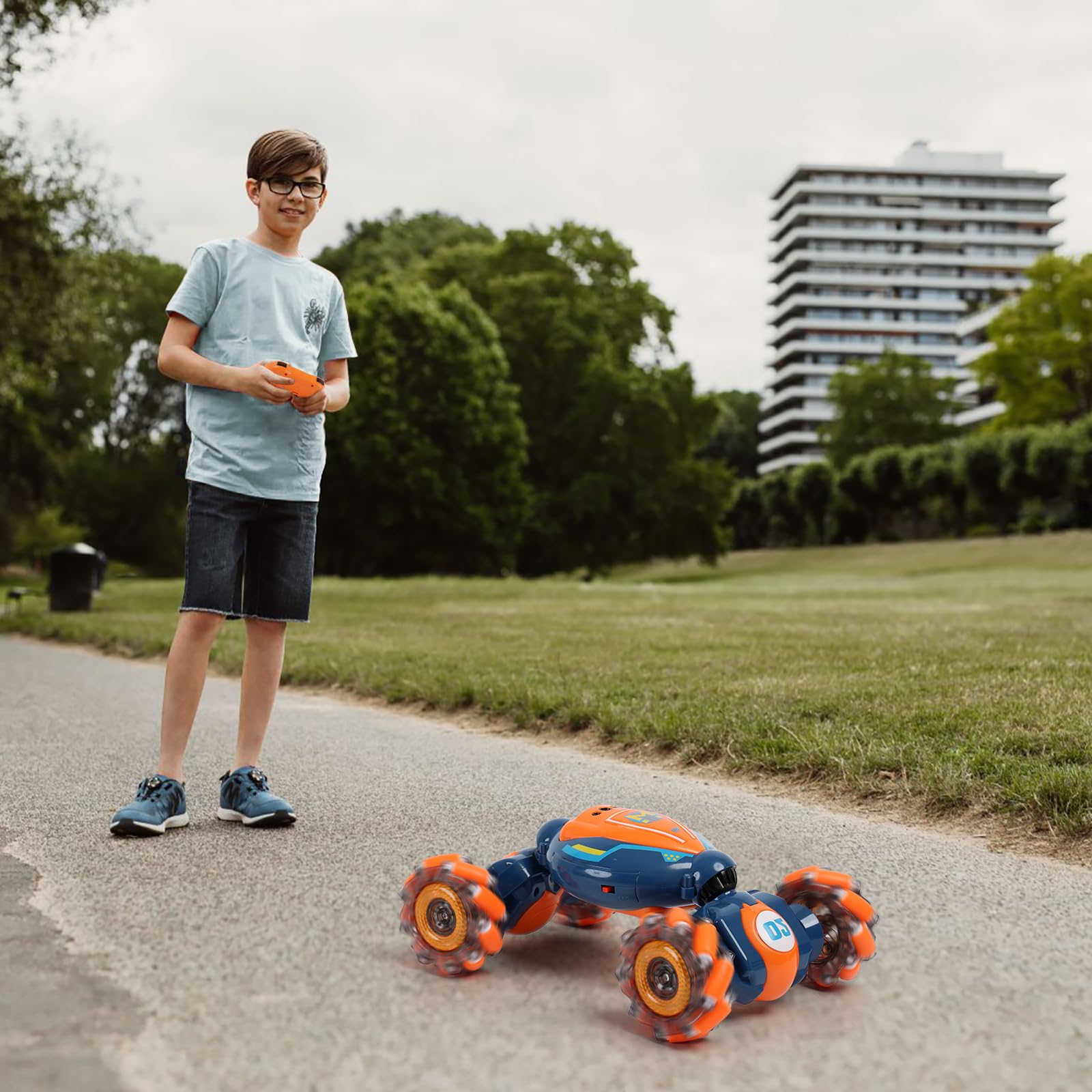 Gesture Sensing RC Stunt Car - Boys Toys Age 6-8-12, 4WD Hand Controlled Remote Control Twist Car with Light & Music, Cool Birthday Presents and Ideas Gifts for Kids Age 7 9 10 11 12 Years Old Nirvana Guru