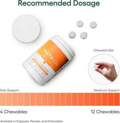 EcoNugenics PectaSol Modified Citrus Pectin – 120 Tangerine Chewable Tablets – Total-Body Health Supplement to Support Heart, Immune System, Inflammation Response + Maintain Healthy Galectin-3 Levels - Nirvana Guru