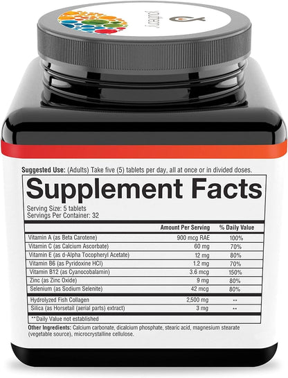 Youtheory Marine Collagen - 2,500 mg Hydrolyzed Collagen - Supports Skin* - Fish-Sourced Collagen - with Vitamin C, A, C, E, B6, B12 & More - Highly Digestible and Absorbable - 290 Tablets - Nirvana Guru