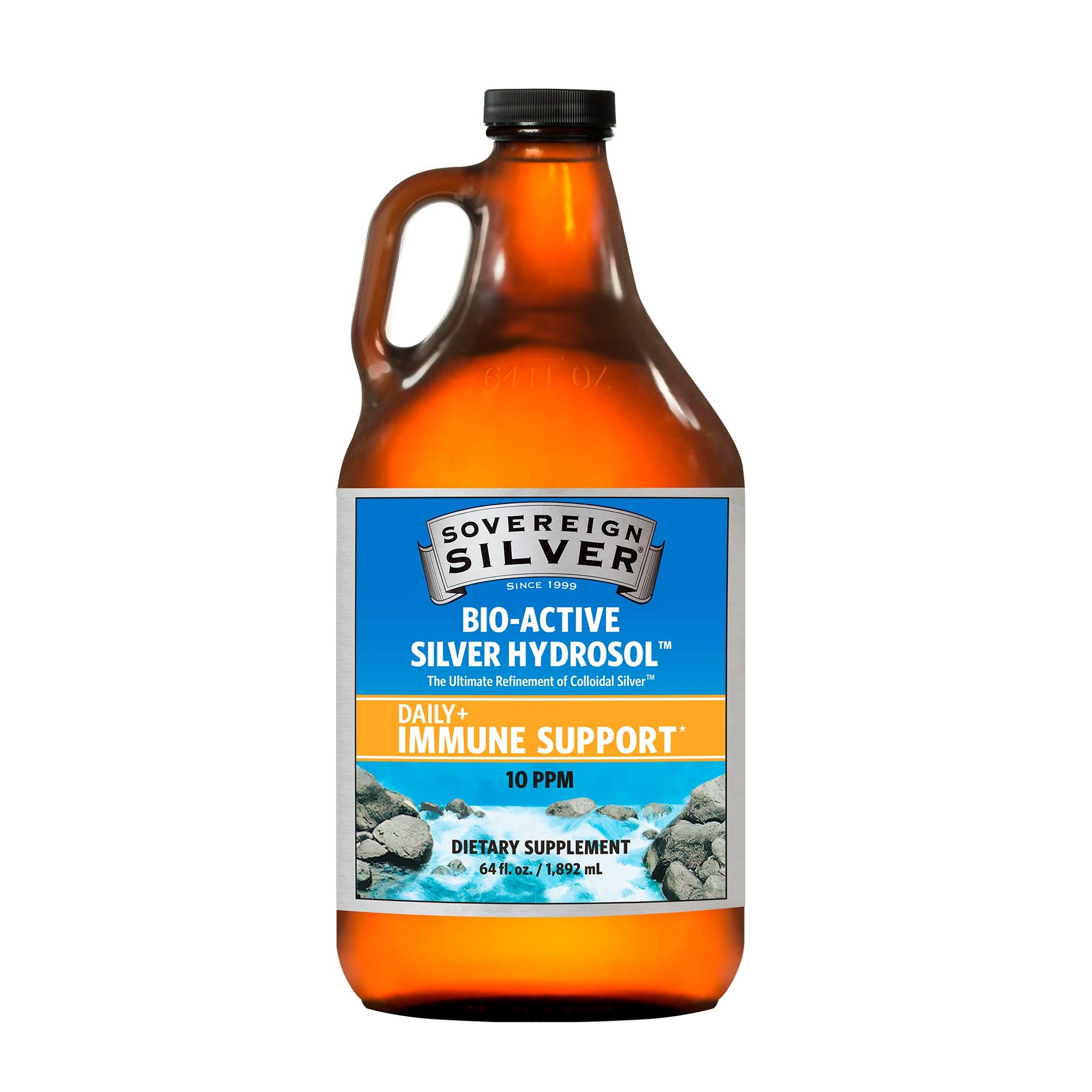 Sovereign Silver Immune Support - Colloidal Silver, Bio-Active Silver Hydrosol, 10 ppm, Liquid Dropper, 4 Fl Oz, (118 mL) Nirvana Guru