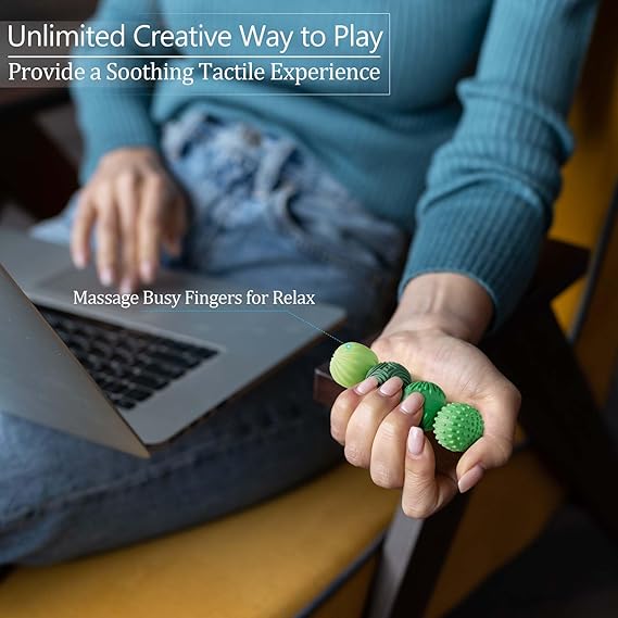 Silicone Magnetic Balls Fidget Toys for Adults & Teens,4PCS Stress Relief Sensory Toys for Autism ADHD Anxiety,Fun Textures Gadgets,Office Desk Toy,Stocking Stuffers for Women Men Teen Gift nirvanaguru