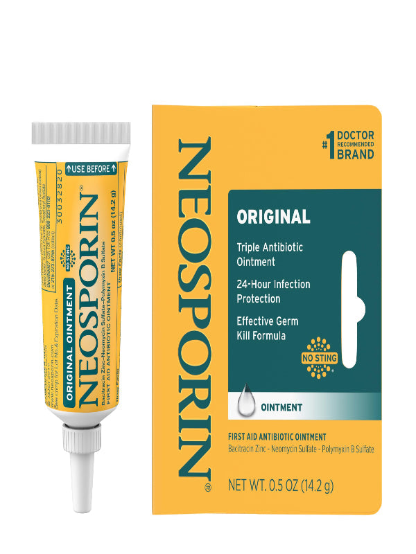 Neosporin Original First Aid Antibiotic Ointment with Bacitracin Zinc For Infection Protection, Wound Care Treatment & Scar Appearance Minimizer for Minor Cuts, Scrapes and Burns, 1 oz Nirvana Guru