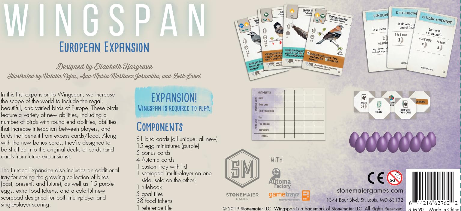 Stonemaier Games: Wingspan (Base Game) by Elizabeth Hargrave | A Relaxing, Award-Winning Strategy Board Game About Birds for Adults and Family | 1-5 Players, 70 Mins, Ages 14+ Nirvana Guru