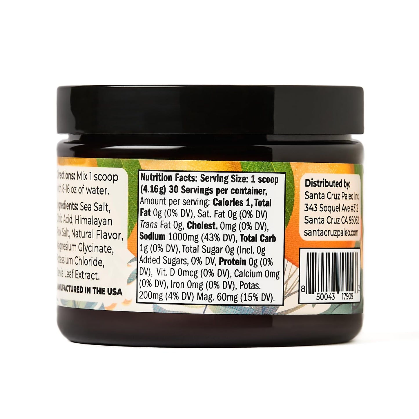 Santa Cruz Paleo Electrolyte Powder, Lemonade Flavor, Sugar Free Hydration Drink Mix with Himalayan Pink Salt, Sea Salt, Magnesium Glycinate, Potassium Chloride, Sweetened with Stevia, 30 Servings