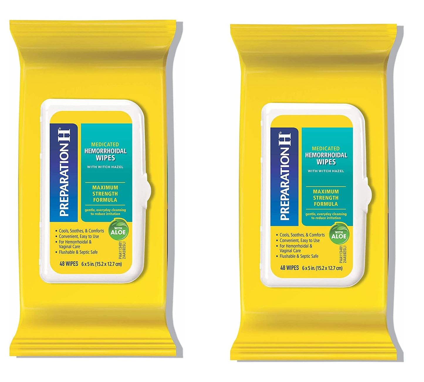 Preparation H Hemorrhoid Flushable Wipes with Witch Hazel for Skin Irritation Relief - 48 Count (Pack of 4)