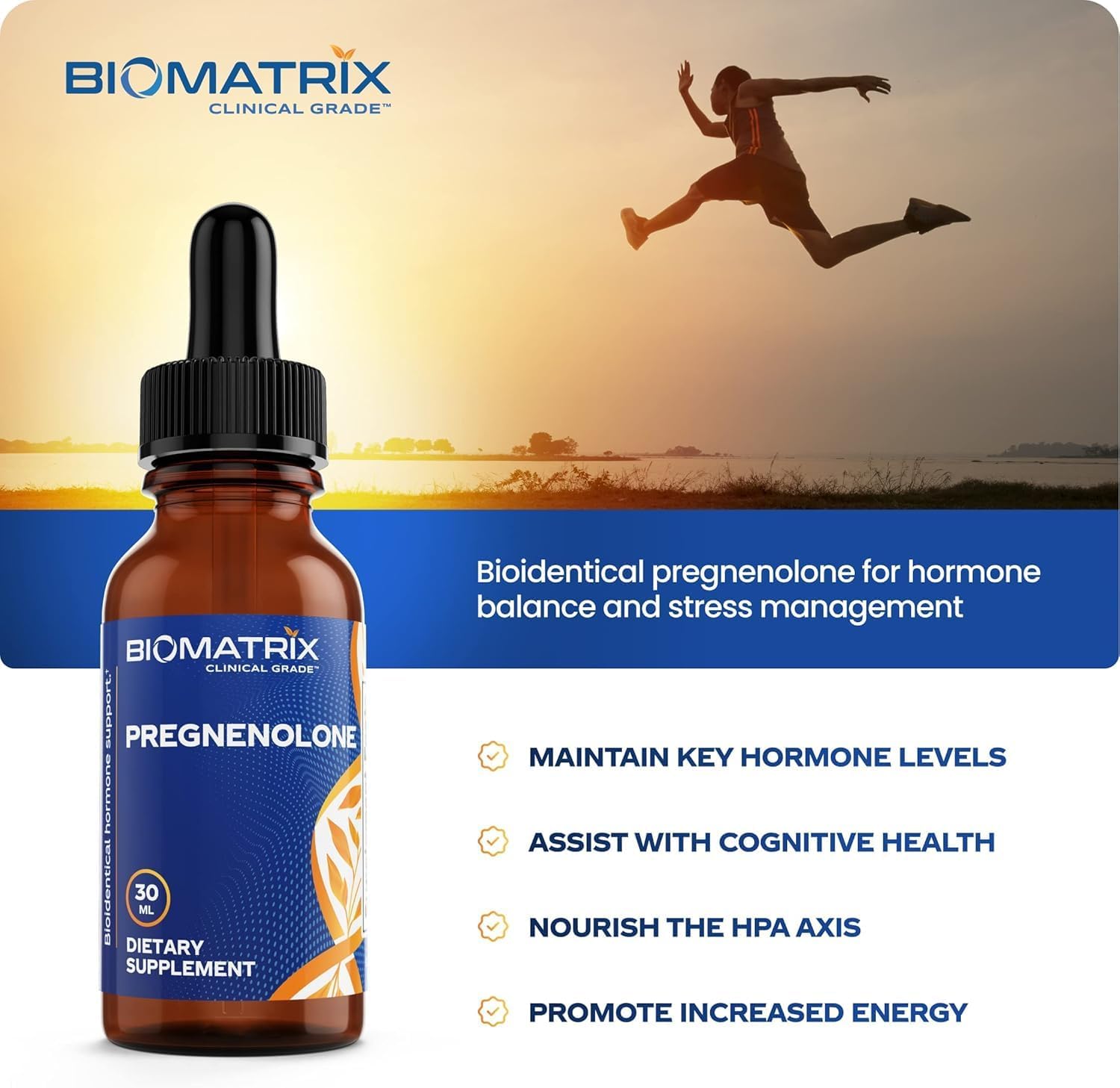 BioMatrix Pregnenolone Supplement, Sublingual Micronized Liquid for Memory, Mood, Brain Health | 3X Better Absorption Than Capsules (30 ml) - 30-60 Day Supply Nirvana Guru