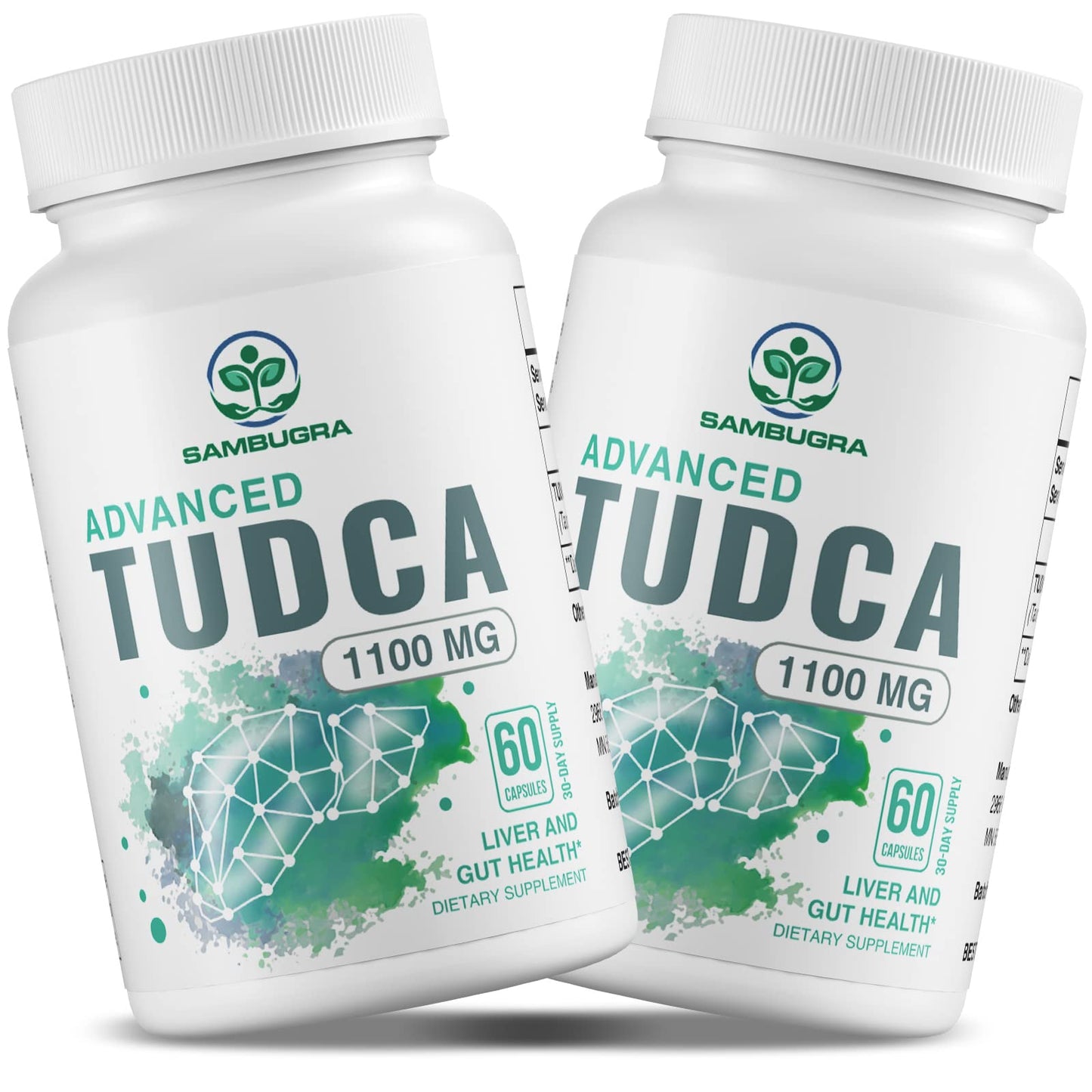 TUDCA Liver Supplements 1100mg, 3rd Party Tested Ultra Strength Bile Salt TUDCA Supplement, Liver Support for Liver Cleanse Detox and Repair, 60 Capsules Nirvana Guru