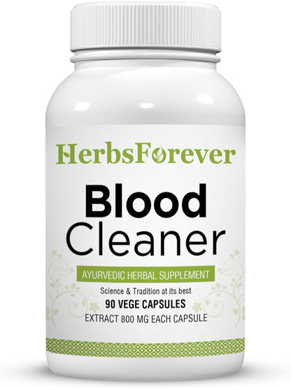 Blood Cleaner Capsules | Ayurvedic Herbal Supplement for Blood Purity | Skin Health Support, 90 Veg Capsules, 800 mg Each | Natural Wellness Formula Nirvana Guru