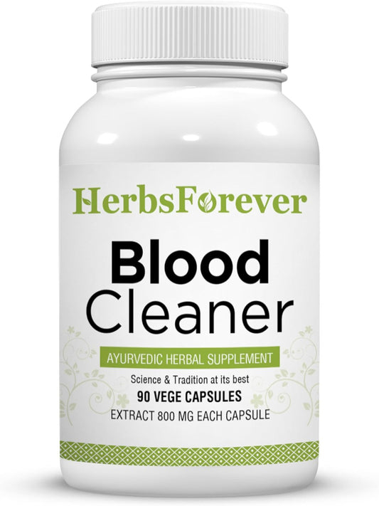 Blood Cleaner Capsules | Ayurvedic Herbal Supplement for Blood Purity | Skin Health Support, 90 Veg Capsules, 800 mg Each | Natural Wellness Formula Nirvana Guru