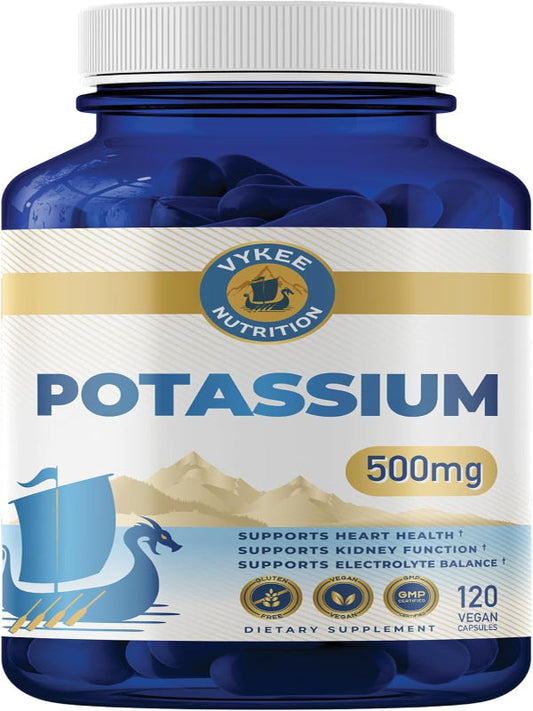 Potassium Citrate Capsules – High-Potency 500mg Potassium Per Serving | Supports Muscle Function, Electrolyte Balance & Heart Health | Vegan, Non-GMO, 120 Capsules Nirvana Guru