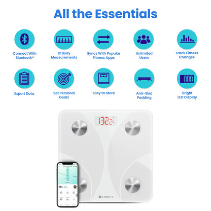 Etekcity Smart Scale for Body Weight FSA HSA Store Eligible, Bathroom Digital Weighing Scale with BMI, Body Fat, Muscle Mass, Accurate Bluetooth Home User Health Equipment Sync Apps Nirvana Guru