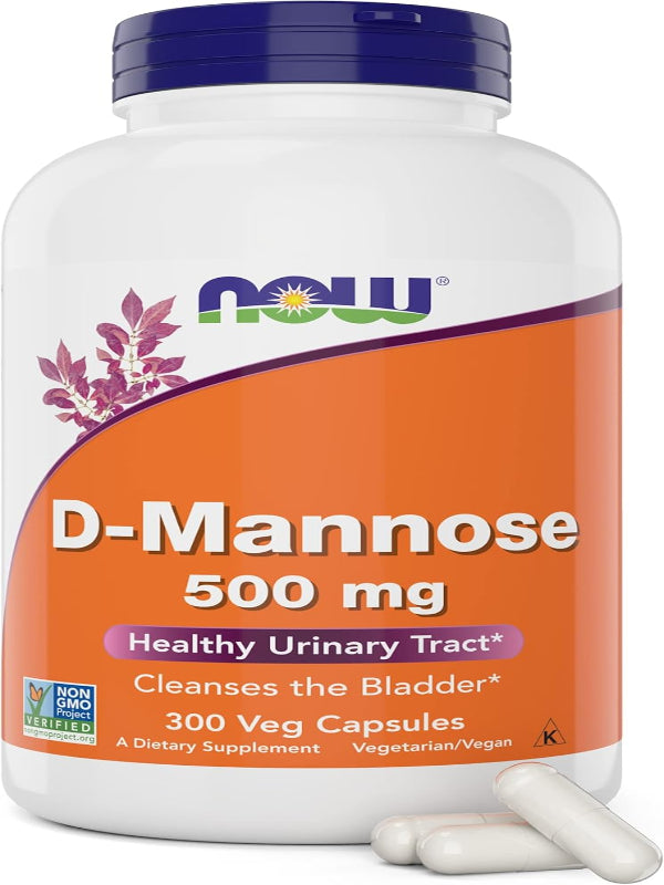 Now D-Mannose 500 mg, 300 Capsules - Vegan, Non GMO Supplement for Women and Men - Supports Healthy Urinary Tract, Cleanses The Bladder - Nirvana Guru