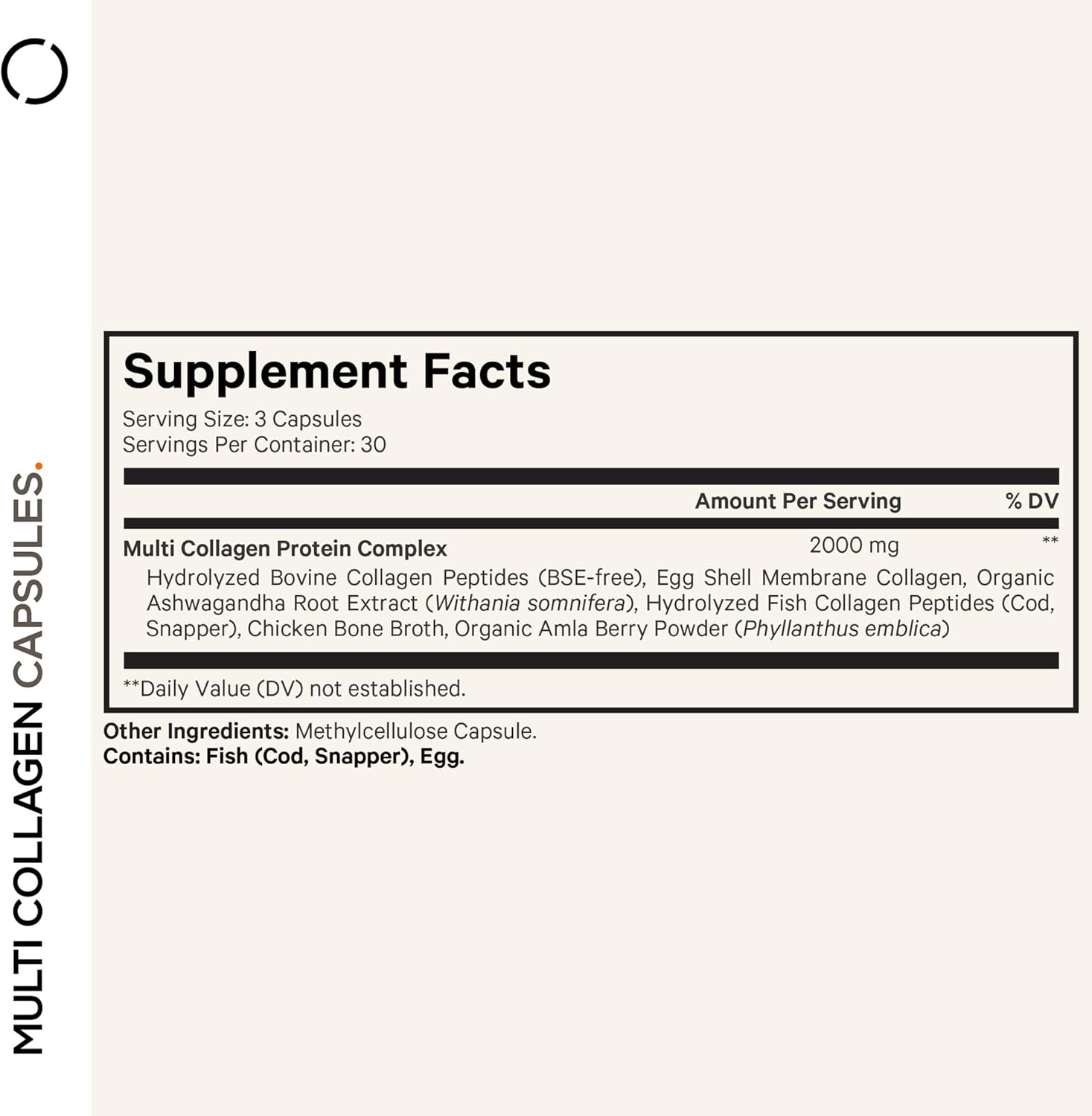 Codeage Multi Collagen Peptides Protein Capsules, 5 Collagen Types, Grass-Fed & Hydrolyzed Bovine Collagen Pills Supplement, Ashwagandha, Amla Berry Vitamins, Collagen Peptides - 90 Capsules - Nirvana Guru