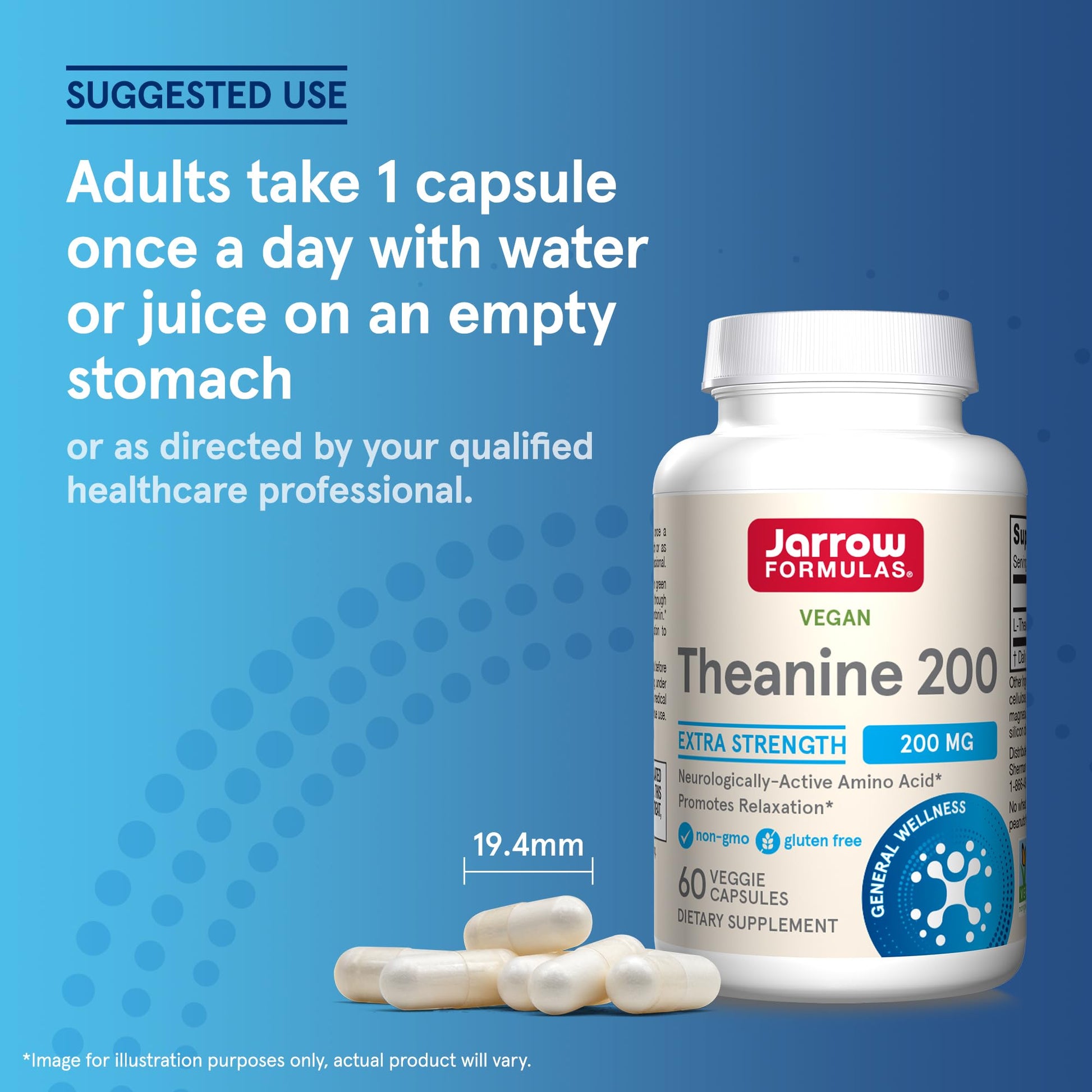 Jarrow Formulas Extra Strength Theanine 200 mg, Dietary Supplement That Promotes Relaxation, Amino Acid Supplement for Relaxation Support, 60 Veggie Capsules, 60 Day Supply - Nirvana Guru