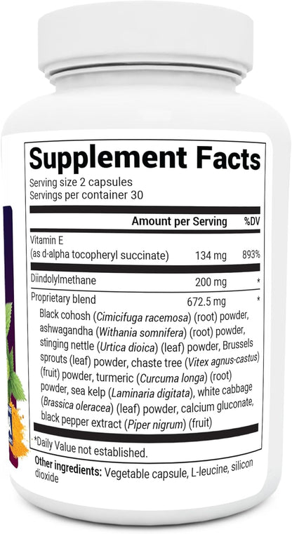 Dr. Berg DIM Supplement Estrogen Balance - Original Estrogen Supplement for Women with Diindolylmethane for Menstrual Symptoms & Menopause Relief & Black Pepper for Enhanced Absorption - 60 Capsules - Nirvana Guru