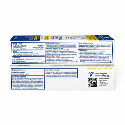 Doctor Butler’s Hemorrhoid & Fissure Ointment – Hemorrhoid Treatment and Hemorrhoid Cream with Lidocaine and Phenylephrine HCI for Fast Acting Relief of Pain, Swelling, Discomfort, and Itching (1 oz.)