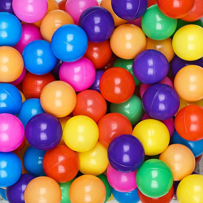 Ball Pit Balls Phthalate Free BPA Free Crush Proof Plastic - 7 Bright Colors in Reusable Play Toys for Kids with Storage Bag nirvanaguru