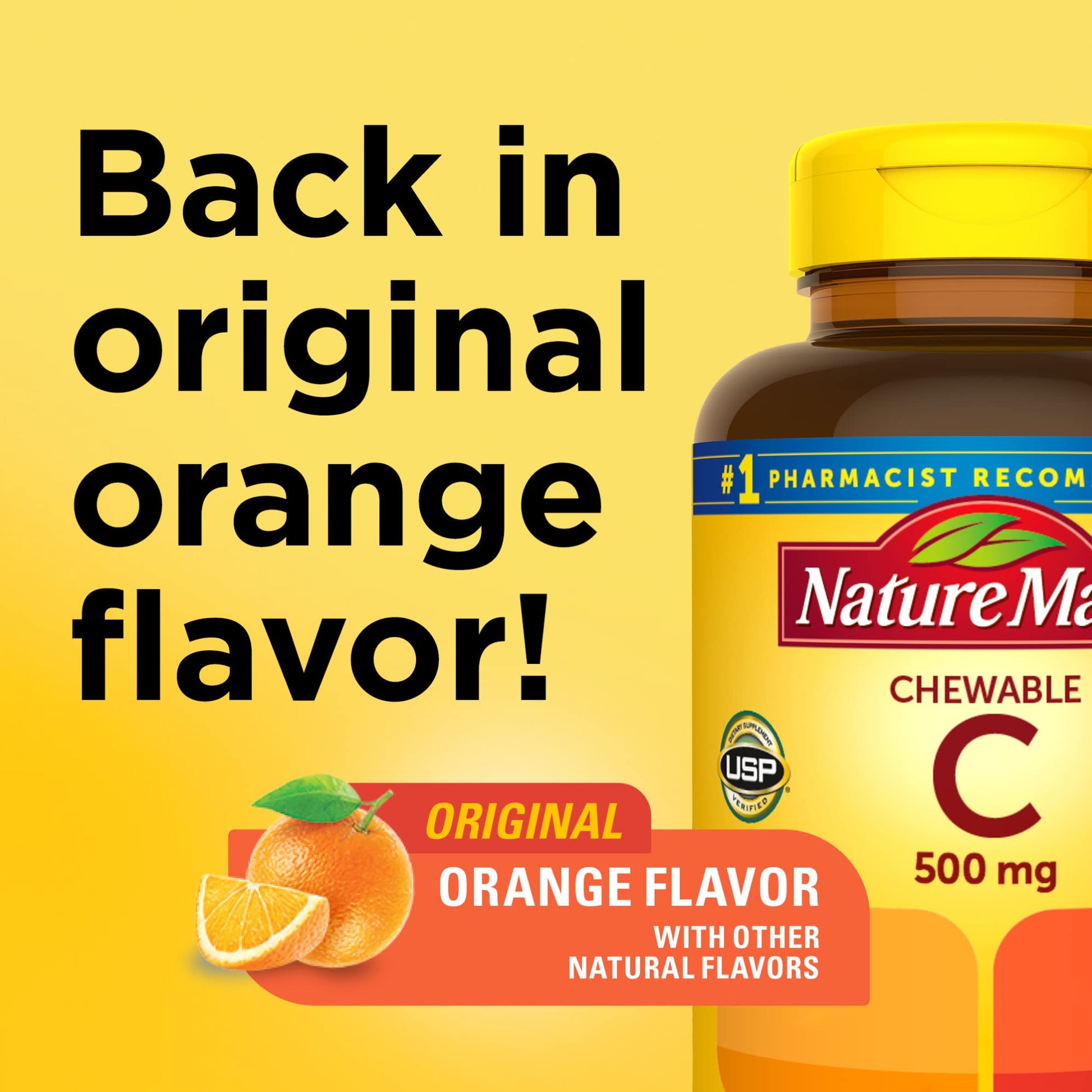 Nature Made Chewable Vitamin C 500 mg, Dietary Supplement for Immune Support, 150 Tablets, 150 Day Supply - Nirvana Guru