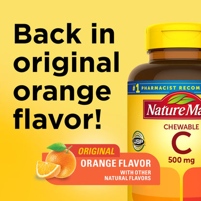 Nature Made Chewable Vitamin C 500 mg, Dietary Supplement for Immune Support, 150 Tablets, 150 Day Supply - Nirvana Guru