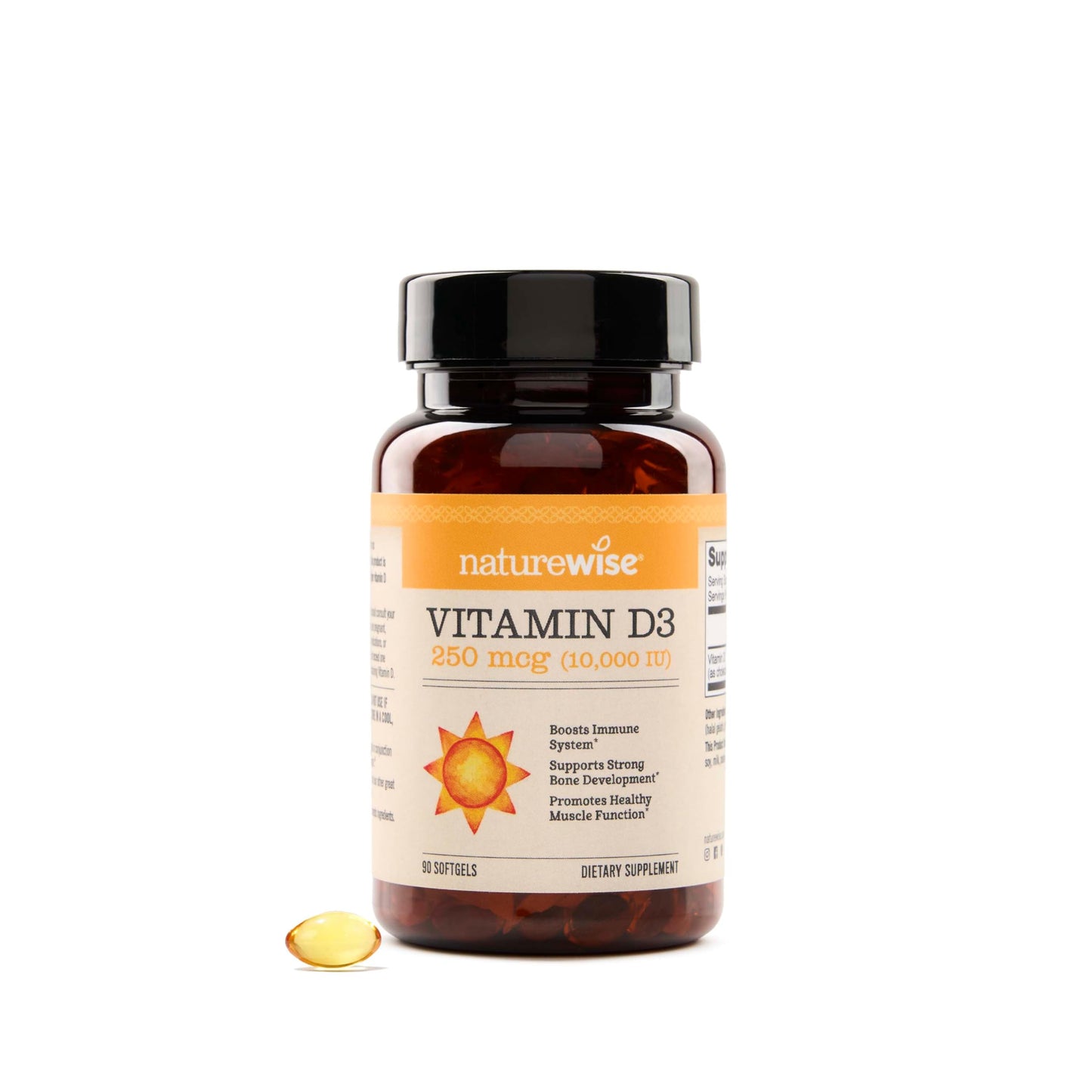 NatureWise Vitamin D3 5000iu (125 mcg) 1 Year Supply for Immune Support, Healthy Muscle Function, and Bone Health - Non-GMO, Gluten Free in Organic Extra Virgin Olive Oil, (Mini Softgel), 360 Count