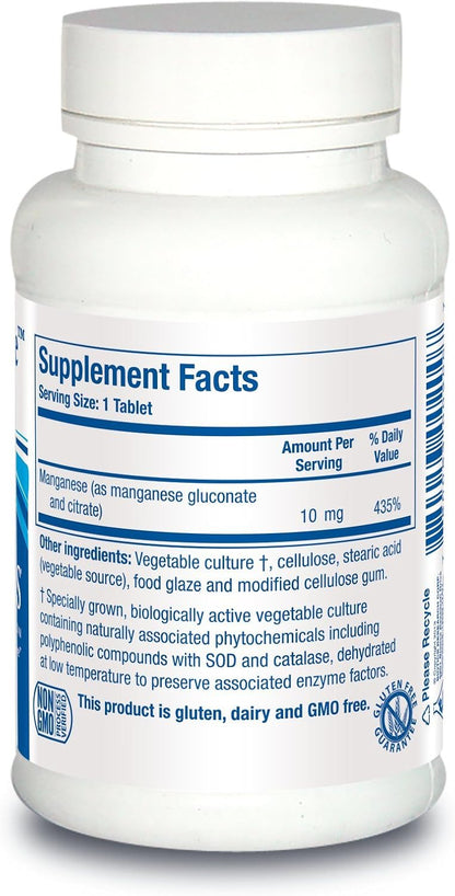 Biotics Research Mn Zyme, Manganese, Trace Mineral, Antioxidant, Metabolism Support, Healthy Cholesterol, Bone and Cartilage Development. 100 Tablets Nirvana Guru