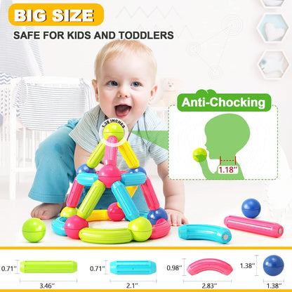 Magnet Toys for 3 Year Old Boys & Girls, Montessori Toys for Toddlers Kids, Magnetic Blocks Building DIY Learning Educational Toys Gift- Starter Set Nirvana Guru